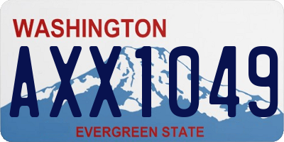 WA license plate AXX1049