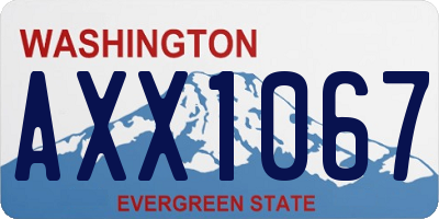 WA license plate AXX1067