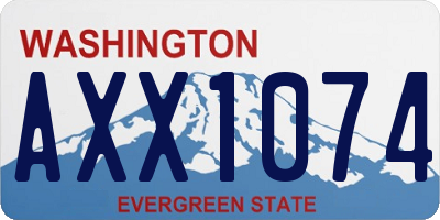 WA license plate AXX1074