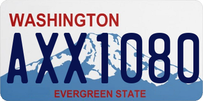 WA license plate AXX1080