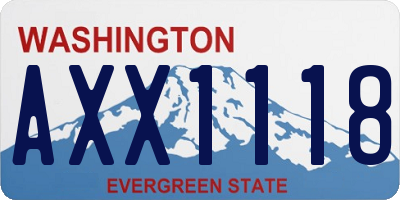 WA license plate AXX1118