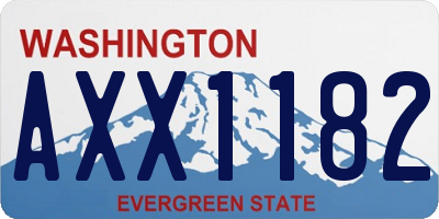 WA license plate AXX1182