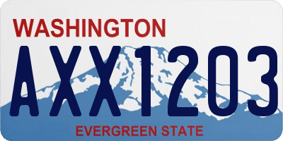 WA license plate AXX1203