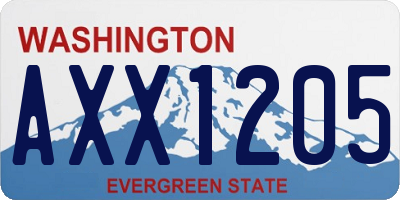 WA license plate AXX1205