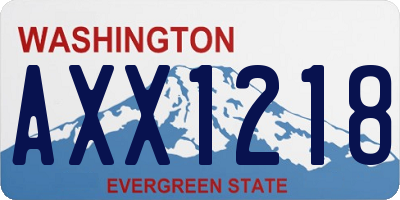 WA license plate AXX1218