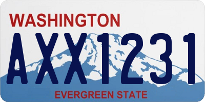 WA license plate AXX1231