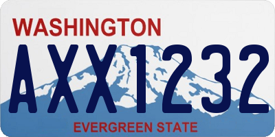 WA license plate AXX1232