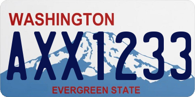 WA license plate AXX1233