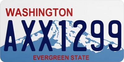 WA license plate AXX1299