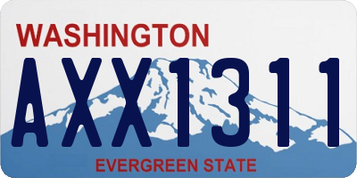 WA license plate AXX1311