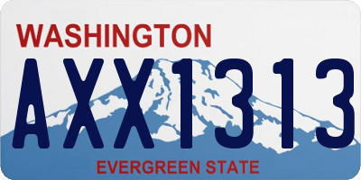 WA license plate AXX1313