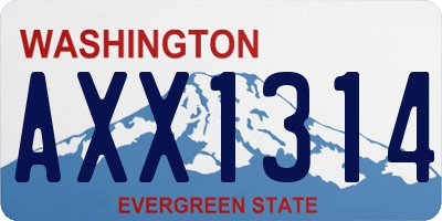 WA license plate AXX1314