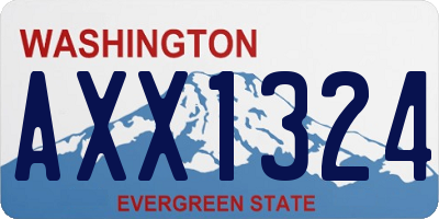 WA license plate AXX1324