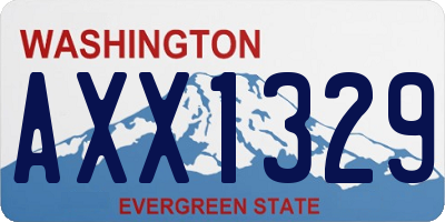 WA license plate AXX1329