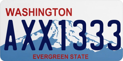WA license plate AXX1333