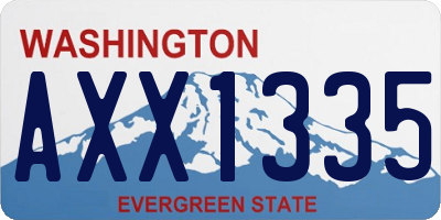 WA license plate AXX1335