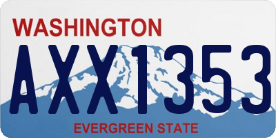 WA license plate AXX1353