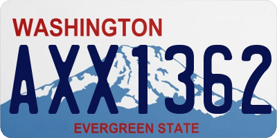 WA license plate AXX1362