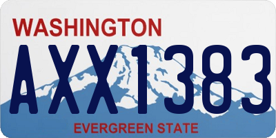 WA license plate AXX1383