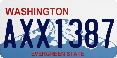 WA license plate AXX1387
