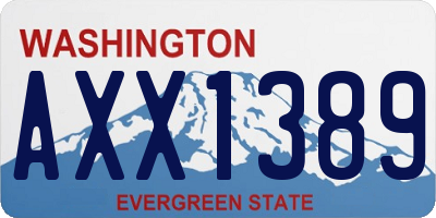 WA license plate AXX1389
