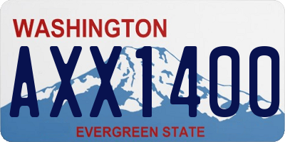 WA license plate AXX1400