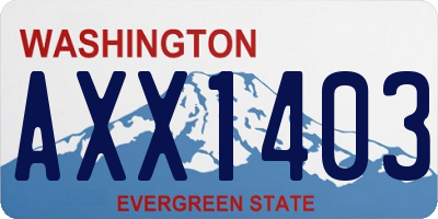 WA license plate AXX1403