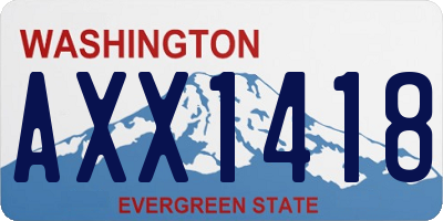 WA license plate AXX1418