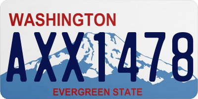 WA license plate AXX1478