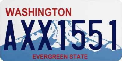 WA license plate AXX1551