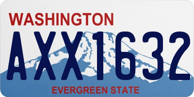 WA license plate AXX1632