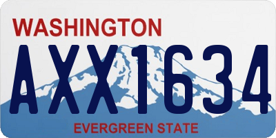 WA license plate AXX1634