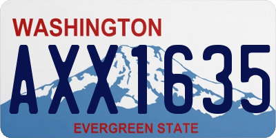 WA license plate AXX1635