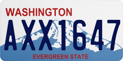 WA license plate AXX1647