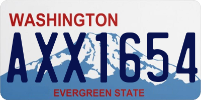 WA license plate AXX1654