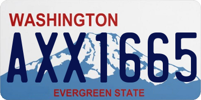 WA license plate AXX1665