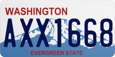WA license plate AXX1668