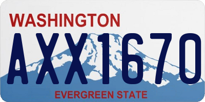 WA license plate AXX1670