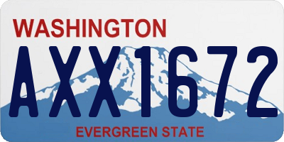 WA license plate AXX1672