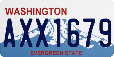 WA license plate AXX1679