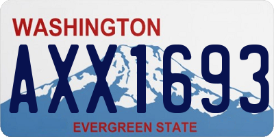 WA license plate AXX1693