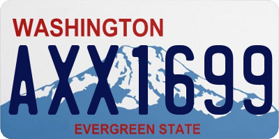 WA license plate AXX1699