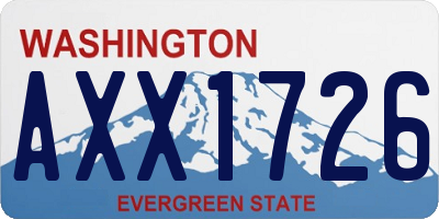 WA license plate AXX1726