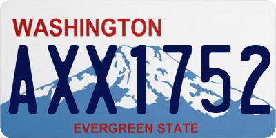 WA license plate AXX1752