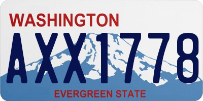 WA license plate AXX1778