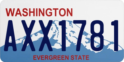 WA license plate AXX1781
