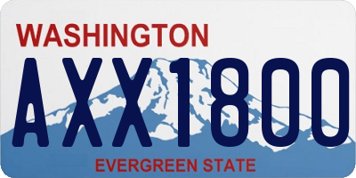WA license plate AXX1800