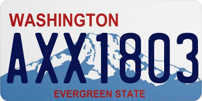 WA license plate AXX1803