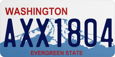 WA license plate AXX1804