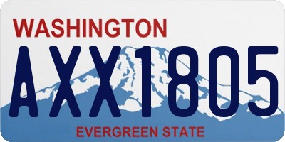 WA license plate AXX1805